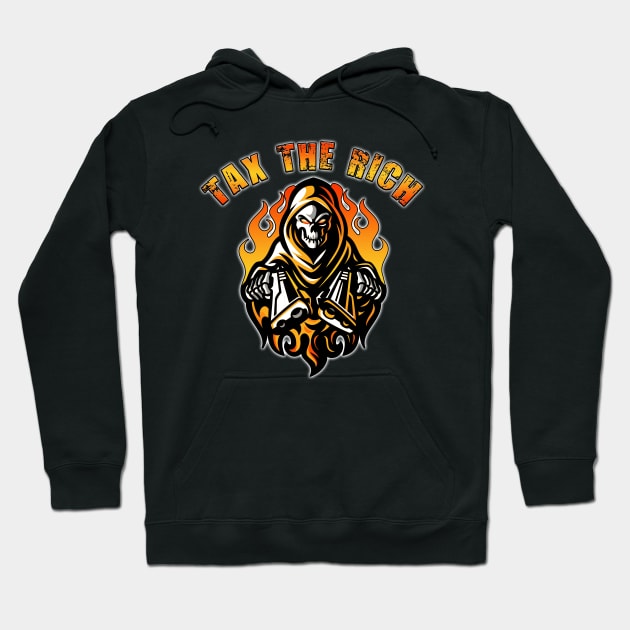 Tax The Rich Orange Hoodie by Shawnsonart